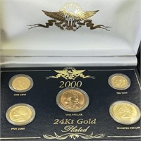 2000 24Kt Gold Plated US Coin Set