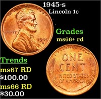 1945-s Lincoln Cent 1c Grades GEM++ RD