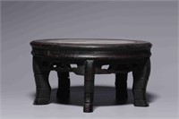 Red Wood Yun Stone Inlaid Table