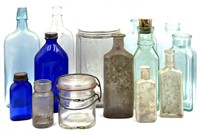 (14) Assorted Vintage Glass Bottles