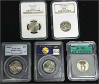 (5) Professionally Graded Quarters in Cases