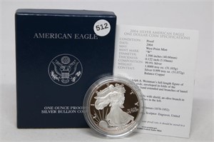 2004 W Silver Eagle-Proof w/COA