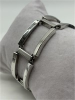 Italian Sterling Silver Panel Style Bracelet