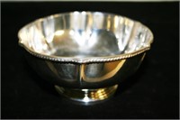 Good Sterling Footed Bowl #208 w/ Decorated Outer