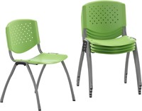 5 Pack 880 lb. Capacity Green Plastic Stack Chairs