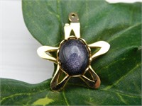 PURPLE GOLDSTONE STAR PENDANT ROCK STONE LAPIDARY