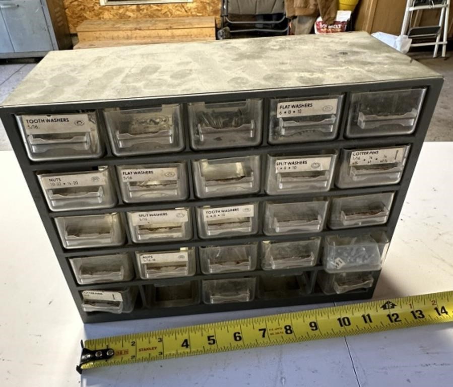 organizer with misc screws, bolts, washers