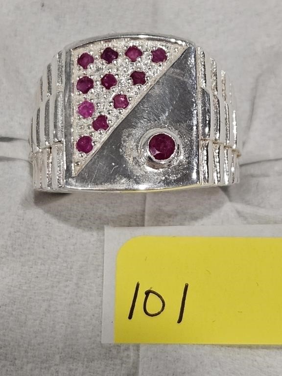 VINTAGE RHODOLITE GARNET - 92.5 STERLING (9.4