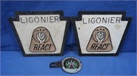 Enamel Automobile Club of Pgh Badge, 2 Ligonier