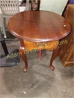 SINGLE DRAWER ROUND END TABLE