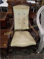 ANTIQUE UPHOLSTERED ROCKING CHAID