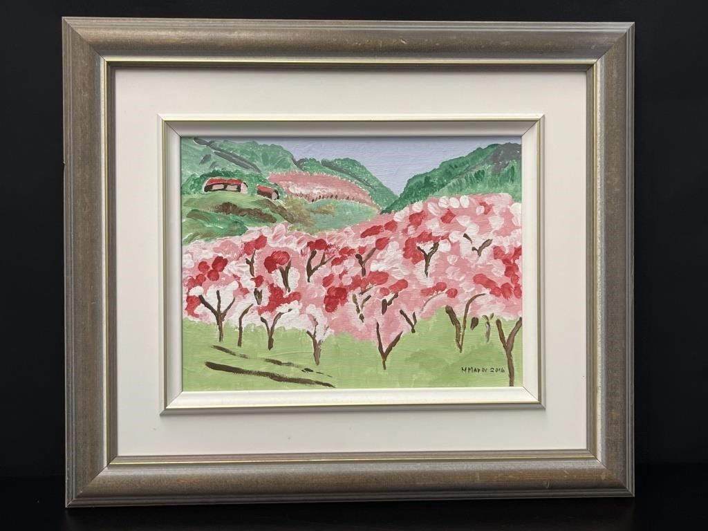 Blossom Tree, Naive Landscape, Signed