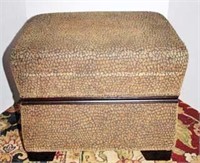 Fabric Covered Foot Stool with Slide Out