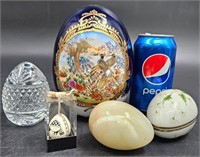 5 Decorative Eggs - Limoges, Lefton, Onyx