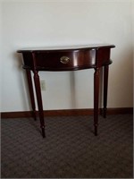 Spindle leg entry table with drawer