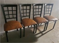 Set of 4 industrial chairs.