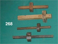 Four assorted marking gages
