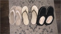 2 pairs of women’s sandals (size 9) and pair of