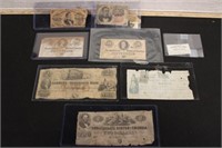 8 pc. obsolete Currency, confederate & US