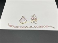 STERLING SILVER PEARL AND ABALONE SET