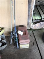 3-Fishing Poles & 2-Tackle Box
