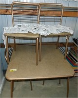 CARD TABLE AND 4 CHAIRS