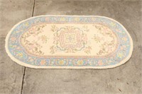 Oval Wool Floral Area Carpet