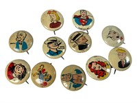 Kelloggs Pep Cereal Character & Military Pins