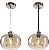 Glass Pendant Lights  9.2 Diam  2Pack