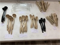 Tongs, dippers and various items for use on a