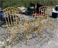 Wrought Metal Patio Chairs and End Table missing