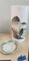Handprints Vase and Small Marble Bowl