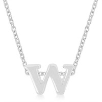 Minimalist Initial Small Letter W Necklace
