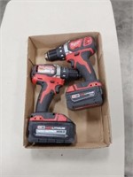 2 Cordless Milwaukee 1/2" Drill Drivers