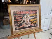 Antique Barnum & Bailey Circus Poster colorful!
