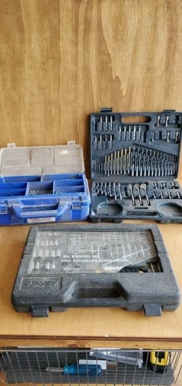 Drill Bit and Socket Kits with Tool Box