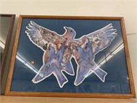 Framed Bird Puzzle approx 42in x 30in