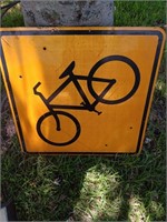 Vintage yellow bicycle sign 24 x 24"