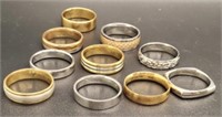 (KC) Goldtone and Silvertone Metal Rings (Size 10