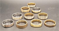 (KC) Goldtone and Silvertone Metal Rings (size
