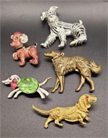 (KC) Dog Brooches Pins (1" to 2" long)