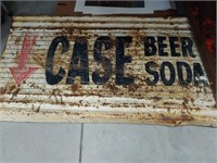 Case Beer and Soda Pressed Steel Advertising Sign