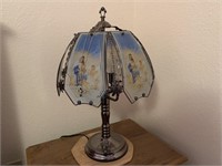 Glass lamp with mother/angels