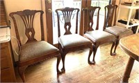 4pc Antique Dining Room Chippendale Chairs