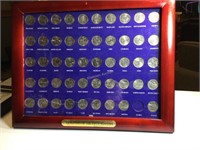 State quarters display with 49 coins