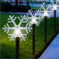 Snowflake Lights, 5 Pack Solar Christmas Pathway