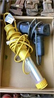 Corded light, corded drill (not tested)