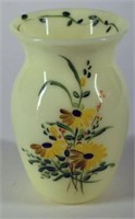 Custard Glass Uranium Painted Vase