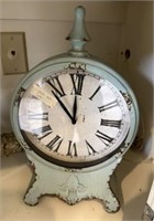Decorative Distressed Metal Mantle/Shelf Clock