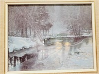 1984 Robert Bateman Print Winter Sunset Moose